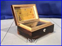 Vintage Antique Key Wind swiss cylinder music box, 4 Airs, Song, oak Case, no. 43