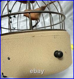 Vintage Antique Wind-Up Bird in a Cage Music Box and Jewelry Box WORKS
