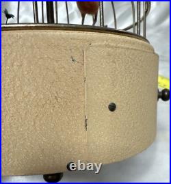 Vintage Antique Wind-Up Bird in a Cage Music Box and Jewelry Box WORKS