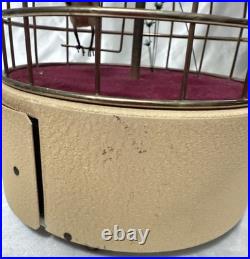 Vintage Antique Wind-Up Bird in a Cage Music Box and Jewelry Box WORKS
