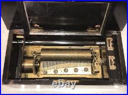 Vintage Antique swiss cylinder music box With 8 Airs, Song, Nice Working