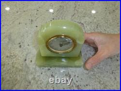Vintage Bayard Genuine Green Onyx Analogue Clock Made in France Just Serviced