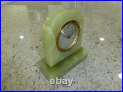 Vintage Bayard Genuine Green Onyx Analogue Clock Made in France Just Serviced