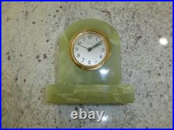 Vintage Bayard Genuine Green Onyx Analogue Clock Made in France Just Serviced