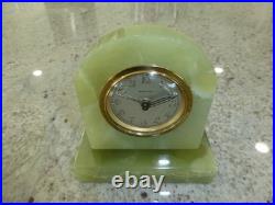 Vintage Bayard Genuine Green Onyx Analogue Clock Made in France Just Serviced