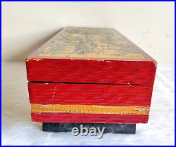 Vintage Beautiful Japanese Art Wooden Musical Box with Mirrors Decorative WN74