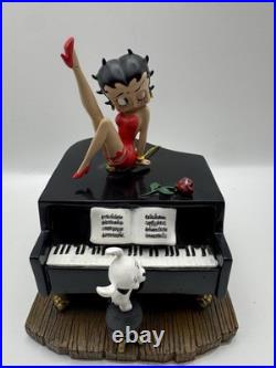 Vintage Betty Boop Kick Piano Music Box with Pudgy Red Dress Westland Tag Works