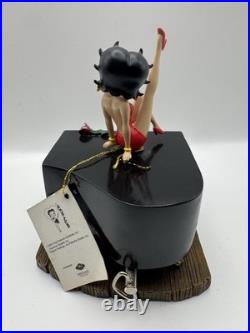 Vintage Betty Boop Kick Piano Music Box with Pudgy Red Dress Westland Tag Works