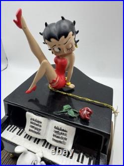Vintage Betty Boop Kick Piano Music Box with Pudgy Red Dress Westland Tag Works