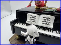 Vintage Betty Boop Kick Piano Music Box with Pudgy Red Dress Westland Tag Works