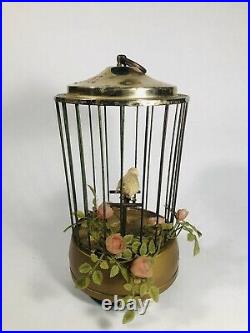 Vintage Bird Cage Music Box Metal
