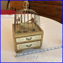 Vintage Bird Cage Musical Jewelry Box Swinging Bird In Excellent Working Order Vintage Bird Cage Musical Jewelry Box Swinging Bird In Excellent Working Order