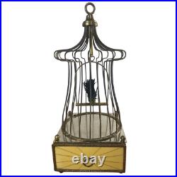 Vintage Black Bird in Cage Music Box