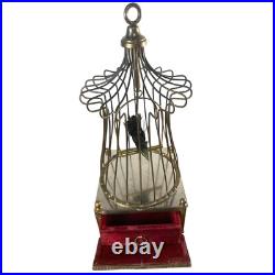Vintage Black Bird in Cage Music Box Vintage Black Bird in Cage Music Box