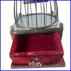 Vintage Black Bird in Cage Music Box