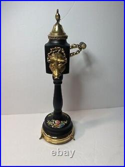 Vintage Boar & Pheasant Pepper Mill Grinder Reuge Music Box Alouette Black