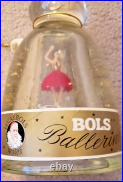Vintage Bols Dancing Ballerina Music Box Gold Flake Snowglobe Bottle Sealed Work