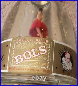 Vintage Bols Dancing Ballerina Music Box Gold Flake Snowglobe Bottle Sealed Work