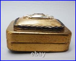 Vintage Breitler Switzerland Music Box Pendant with Blue Rhinestones Works