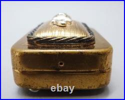 Vintage Breitler Switzerland Music Box Pendant with Blue Rhinestones Works