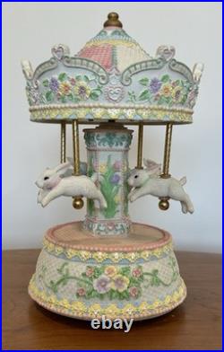 Vintage Bunny Carousel Merry Go Round Music Box