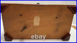 Vintage Burl Wood REUGE Swiss Music Box 3 Songs 50 Tooth Comb 9x5x3