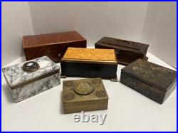 Vintage Burl Wood REUGE Swiss Music Box 3 Songs 50 Tooth Comb 9x5x3