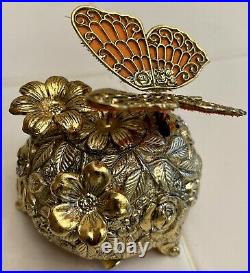 Vintage Butterfly Moving Wings Automaton Mechanical Wind Up Music Box Westland
