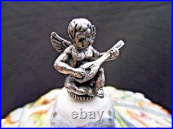 Vintage Capodimonte Italian Cherub Musical Lipstick Holder Carousel T 13.5