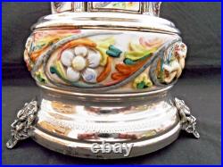 Vintage Capodimonte Italian Cherub Musical Lipstick Holder Carousel T 13.5
