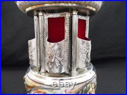 Vintage Capodimonte Italian Cherub Musical Lipstick Holder Carousel T 13.5