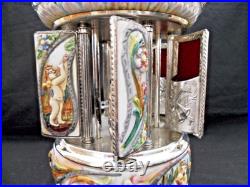 Vintage Capodimonte Italian Cherub Musical Lipstick Holder Carousel T 13.5