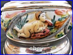 Vintage Capodimonte Italian Cherub Musical Lipstick Holder Carousel T 13.5