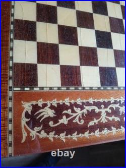 Vintage Chess Table 17 X 14.5 X 10.5 (R)