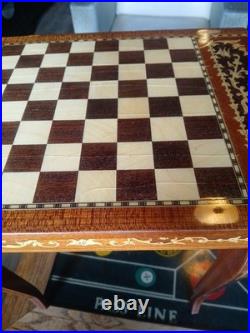 Vintage Chess Table 17 X 14.5 X 10.5 (R)