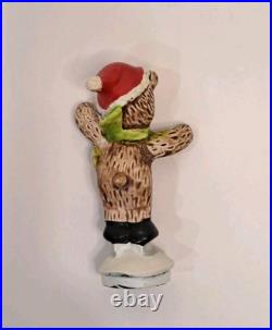Vintage Christmas Around The World Musical Skating Bear On Pond Original Box