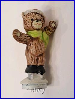 Vintage Christmas Around The World Musical Skating Bear On Pond Original Box