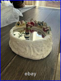 Vintage Christmas Around the World Music Box Magnetic Ice Skating Bear Works