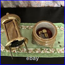Vintage Cigarette Holder Music Box Swan Lake Reuge Marble Gold Wind-up Type