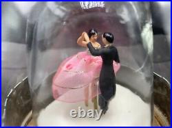 Vintage Clear Glass Bottle Musical Box Couple Dancing Wedding Music Pink