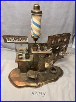 Vintage Copper Brass Barber Shop Music Box Display Working Hong Kong