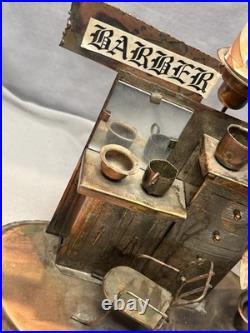 Vintage Copper Brass Barber Shop Music Box Display Working Hong Kong
