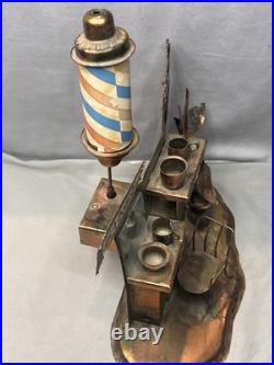 Vintage Copper Brass Barber Shop Music Box Display Working Hong Kong