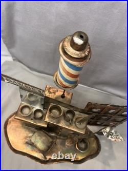 Vintage Copper Brass Barber Shop Music Box Display Working Hong Kong
