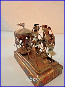 Vintage Copper Wind-Up Musical Carousel Horses 1960s MCM Music Home Decor Lot 2 Vintage Copper Wind-Up Musical Carousel Horses 1960s MCM Music Home Decor Lot 2