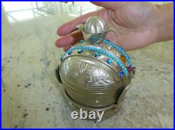 Vintage Crown Music Jewelry Box Silver Plate Music Box Thorens (Pre-Reuge)