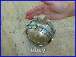 Vintage Crown Music Jewelry Box Silver Plate Music Box Thorens (Pre-Reuge)