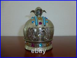 Vintage Crown Music Jewelry Box Silver Plate Music Box Thorens (Pre-Reuge)