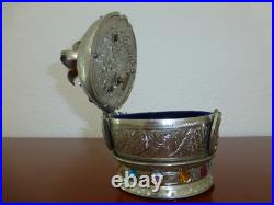 Vintage Crown Music Jewelry Box Silver Plate Music Box Thorens (Pre-Reuge)