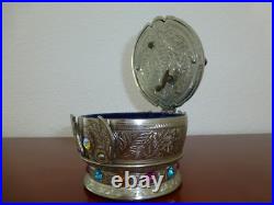 Vintage Crown Music Jewelry Box Silver Plate Music Box Thorens (Pre-Reuge)